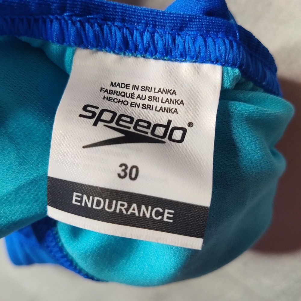 SPEEDO ENDURANCE Women 30 Chronos Blue One Piece Cheeky Tie Back Swimsuit NEW - Picture 11 of 13